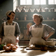 Lesley Nicol as Mrs. Patmore (left), with Sophie McShera as Daisy Mason